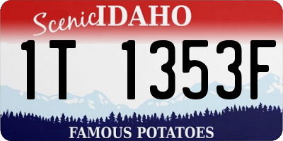 ID license plate 1T1353F