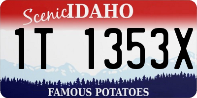 ID license plate 1T1353X