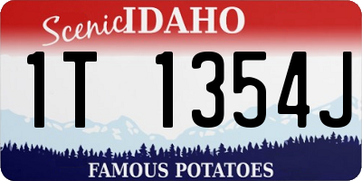 ID license plate 1T1354J