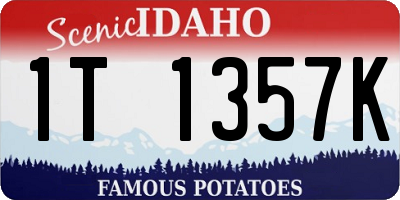 ID license plate 1T1357K