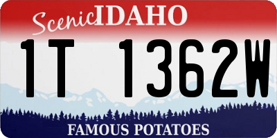 ID license plate 1T1362W