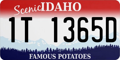 ID license plate 1T1365D