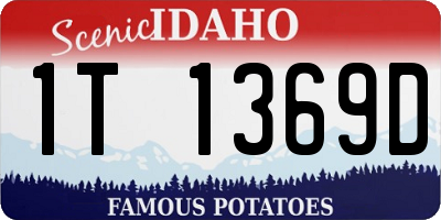ID license plate 1T1369D