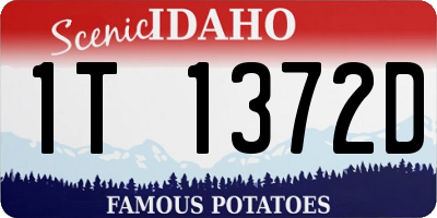 ID license plate 1T1372D