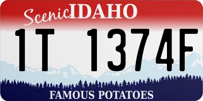 ID license plate 1T1374F