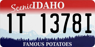 ID license plate 1T1378I