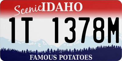 ID license plate 1T1378M