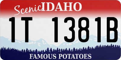 ID license plate 1T1381B