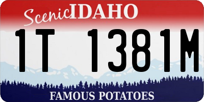 ID license plate 1T1381M