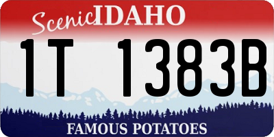ID license plate 1T1383B