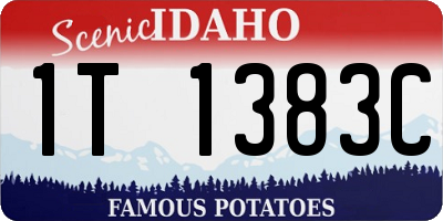 ID license plate 1T1383C