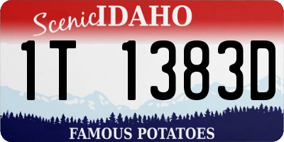 ID license plate 1T1383D