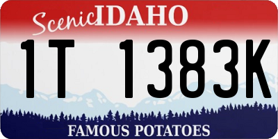 ID license plate 1T1383K