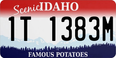 ID license plate 1T1383M