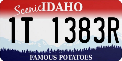 ID license plate 1T1383R