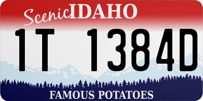 ID license plate 1T1384D