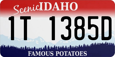 ID license plate 1T1385D