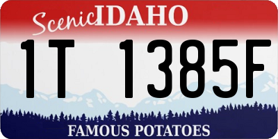 ID license plate 1T1385F