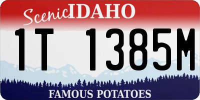 ID license plate 1T1385M