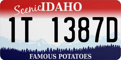 ID license plate 1T1387D