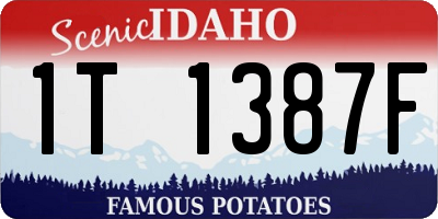 ID license plate 1T1387F