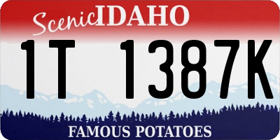 ID license plate 1T1387K