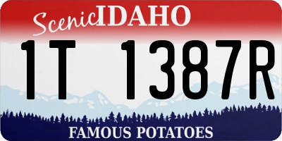 ID license plate 1T1387R