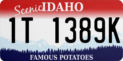 ID license plate 1T1389K
