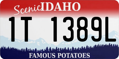ID license plate 1T1389L