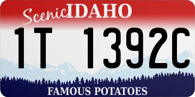 ID license plate 1T1392C