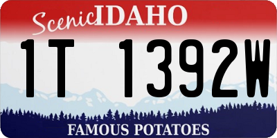 ID license plate 1T1392W