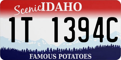 ID license plate 1T1394C