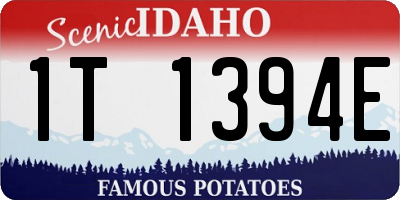 ID license plate 1T1394E