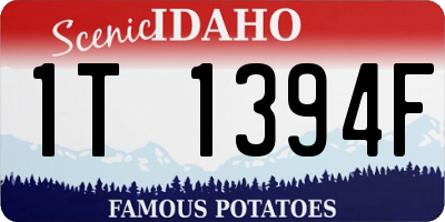 ID license plate 1T1394F