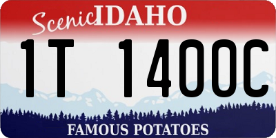 ID license plate 1T1400C