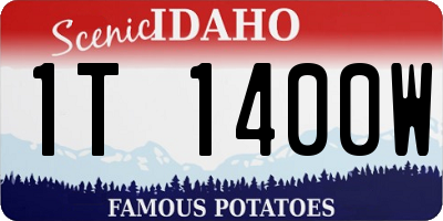 ID license plate 1T1400W