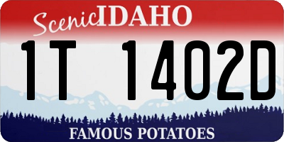 ID license plate 1T1402D