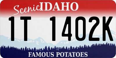 ID license plate 1T1402K