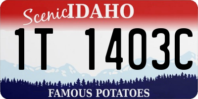 ID license plate 1T1403C