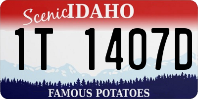 ID license plate 1T1407D