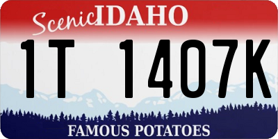 ID license plate 1T1407K