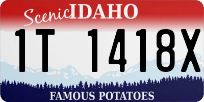 ID license plate 1T1418X