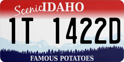 ID license plate 1T1422D