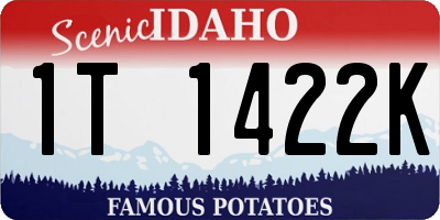 ID license plate 1T1422K