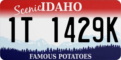 ID license plate 1T1429K