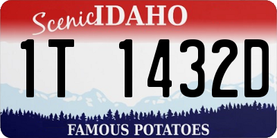 ID license plate 1T1432D