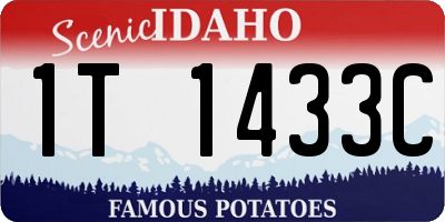 ID license plate 1T1433C