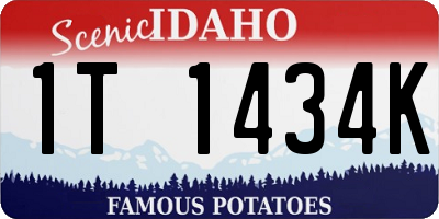 ID license plate 1T1434K