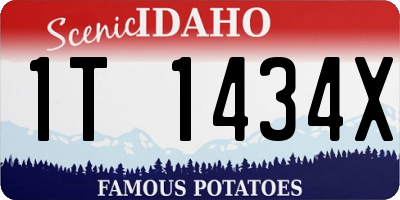 ID license plate 1T1434X