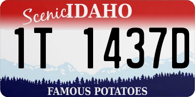 ID license plate 1T1437D